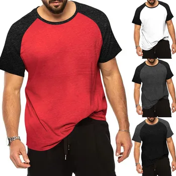2023 Mens Vrh Poletje Novo Barvno Ujemanje Šport Svoboden Priložnostne Moda Kratka sleeved Mens T-shirt Dno Majica