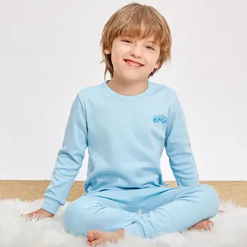 Unisex Fantje Dekleta Pižame Bombaž Obleko za Dekle Pijama Modro Nebo Otroka Fant Pyjama Mačka korejski Zimska Spalna Oblačila Baby Pijamas