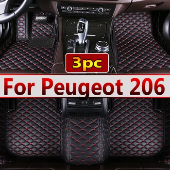 Avto Predpražnike Za Peugeot 206 206+ 1998~2013 Preproge Preproge, Luksuzno Usnje Mat, Notranjost Deli Avto Oprema 1999 2000 2001 2002