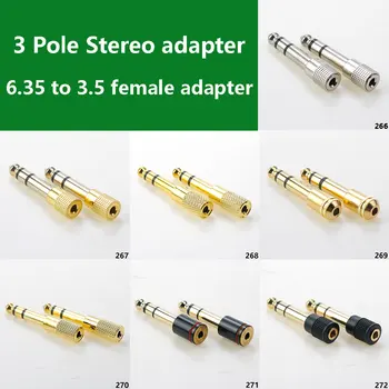 6,35 mm do 3,5 mm Audio naravnost Adapter Moški-Ženska Slušalke Mikrofon 3 Pole dvokanalni Priključek Adapter Pretvornik