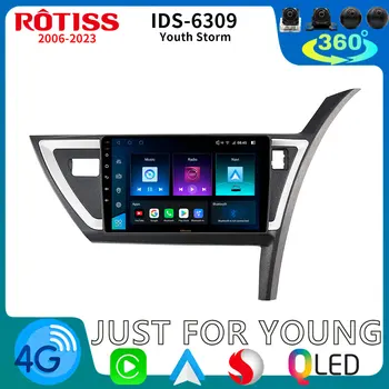 Rotiss QLED 1280*800 Android Avto Radio GPS Za Toyota Auris Corolla Hatchback E180 2012-2015 CarPlay Auto Stereo WIFI 4G Zaslon