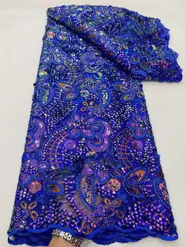 BLUIE Afriške 3D Bleščica Čipke Tkanine 2023 Visoko Kakovostnega tila Vezenje francoski Nigerijski čipke tkanine DIY poroka stranka obleko