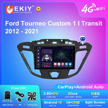 EKIY X7 Android 10 avtoradio Za Ford Tourneo Custom 1 I Tranzit 2012 - 2021 Multimedijski Predvajalnik Navi Carplay Android Auto Ni 2din