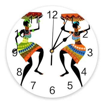 Afriške Ženske Stenska Ura Velike Moderne Kuhinje Dinning Okrogle Stenske Ure Spalnica Tiho Obešanje Gledati