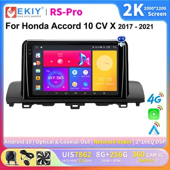 EKIY CarPlay Android Avto Radio Za Honda Accord 10 CV X 2017 - 2021 Avto Multimedijski Predvajalnik Videa 2K Zaslon 2din Stereo GPS Navi