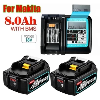 Najnovejše Nadgrajeno BL1860 Polnilna Baterija 18 V 8000mAh Litij-ion baterija za Makita Baterija 18v BL1840 BL1850 BL1830 BL1860B LXT 400
