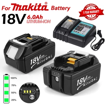 100% Prvotne 18V Baterija za Makita Združljiv z BL1830 BL1840 BL1850 BL1860 BL1815 BL1860B 6.0 Ah Za Zračni Prevoz