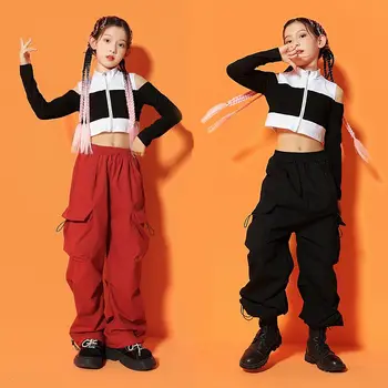 Korejski Otroci Street Dance Obleko obleke Vrh Hlače Jazz Obleko Otrok Hiphop Ulični Ples Obleke, Fantje, Dekleta, Hip Hop Kostumi
