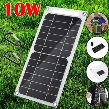 Pravi 10W Prenosni Solarni Panel Nepremočljiva Prilagodljiv 5V USB Port na Prostem Tabor Sončne Energije za Polnjenje Telefona Power Bank baterijo Napolnite