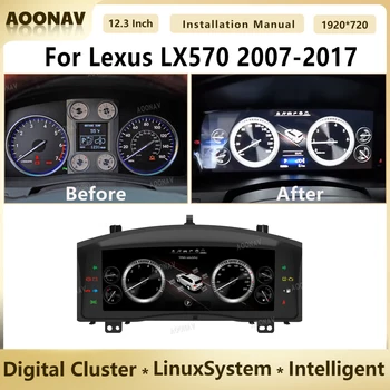Digitalno nadzorno ploščo Za Lexus LX570 2007 2008 2009 2010 2011-2017 Virtualni Kokpitu merilnik Hitrosti Instrument Grozd LCD Zaslon