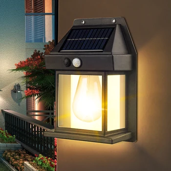 Solarna LED Senzor Volfram Noč Svetlobo na Prostem Vodotesen IP65 Villa Vrt Dekoracijo Novo Hišo Počitnice Darilo