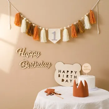 1Set Happy Birthday Cake Toppers, Transparente, Zastave Baby Tuš Rojstni Cupcake Pokrivalo Otroka Rojstni dan Torta Okraski Dobave