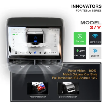 CARVIEW 7.0 Palčni Zaslon Predvajalnik Radio Za Tesla Model 3 Y Zadaj Zaslon klimatska Naprava Nadzorne IP Multimedia Android