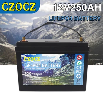 12V LiFePO4 Baterije 250AH Vgrajen BMS Litij-Železo Fosfat Celice Paket Za Zamenjavo Najbolj Backup Moč Domov za Shranjevanje Energije