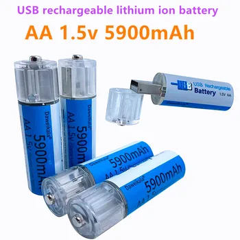 AA 1,5 V baterija 5900mAh USB polnilna litij-ionska baterija AA 1,5 V baterija za Daljinski upravljalnik Igrača svetlobe Batery+brezplačna dostava