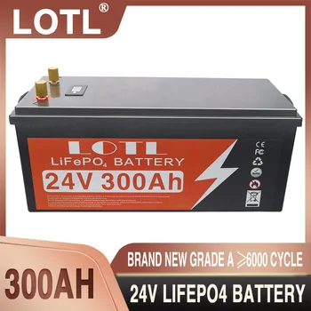 24V 300Ah LiFePO4 Litij-Železo Fosfat Baterije, Vgrajene v BMS 6000 Ciklov Za RV Avtodomi Golf Voziček Solarnega Sistema za Shranjevanje +Polnilec