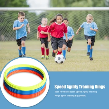Trajno Agility Usposabljanje Obroči Prenosni 5pcs/set nogomet Nogomet Hitrost Agility Usposabljanje Obroči Šport in Opremo za Usposabljanje