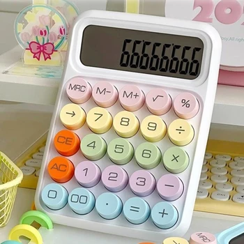 Korejski Kawaii Kalkulator Risanka Candy Barve Tiho Mehanska Tipkovnica, Namizje, Finančne In Računovodske Učenje Kalkulator