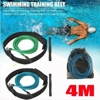 4m Nastavljiv Plavati, Usposabljanje Odpornost Elastični Pas Bazen Vaditelj Varnost Vrvi iz Lateksa Cevi Plavalne Vrv