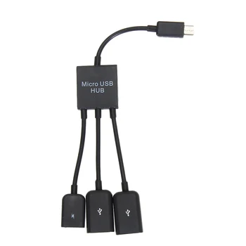 Za Samsung 3in1 Moški-Ženska Dvojno Mikro USB 2.0 Host OTG Hub Adapter Cab