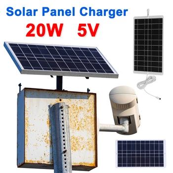 20W 5V solarnimi Polnilnik 1600MA Tip-C Izhod A-Razred Monokristalne Silicijeve Sončne celice za Brezžično Prostem Varnostne Kamere