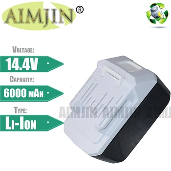AIMJIN 14,4 V 6000mAh BL1413G Polnilna Litij-Ionska Baterija Za Makita BL1460G DC18WA DMR106 UH480D UH520D UM165D UR140D