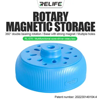 RELIFE RL-078 Multi-funkcijo Izvijač Škatla za Shranjevanje Obračanje Polje, Velike Zmogljivosti, Lahko Zavrtite z Izvijačem 360°, da Dodate Magnetizma