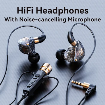 Hi-fi Žične Slušalke z Mikrofonom Hrupa Preklic Dinamične Slušalke V Uho Čepkov Bas Slušalke Za Šport Fitnes Glasbe
