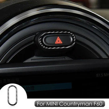 Ogljikovih Vlaken Notranje zadeve opozorilna Lučka Gumb Preklopi Čas Kritja za MINI Cooper F55 F56 Countryman F60
