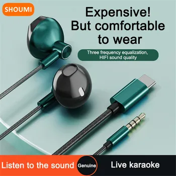 Shoumi A8 Gaming Slušalke Žična Slušalka Bas 3.5 MM Tip-C Stereo Slušalke Teče Žično Headphon Z Mic Za IOS Andriod Telefonov Igre