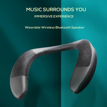 Vratu Gori Bluetooth Zvočnik Brezžični Nosljivi Res Stereo Osebni Prenosni Zvočnik Z Mikrofonom Subwoofer Nepremočljiva