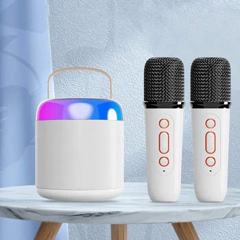Prenosni Karaoke Set Zvočnikov Bluetooth, Združljiva z Brezžičnim Mikrofonom RGB Svetlobe, HI-fi Zvokom, Rojstni dan, Darila za Dekleta Fantje