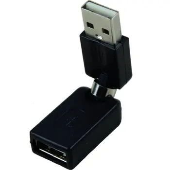 Črn USB 2.0 Moški Na USB Ženski Vrtenja Kota Podaljšek Adapter