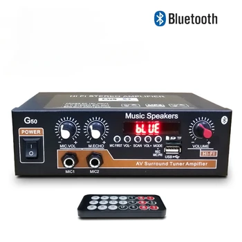 G50 Ojačevalec Zvoka Bluetooth Digitalni Avdio Povečujejo 2.0 Kanala Podpira USB TF MIC RCA FM Radio Uvoz AC 110V / 220V