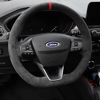 Avto Volan Kritje Pletenic Antilop Za Ford Focus 4 Fiesta Tourneo 2017-2020 Volan-Kolesni Pokrov Zaviti Auto Notranjost