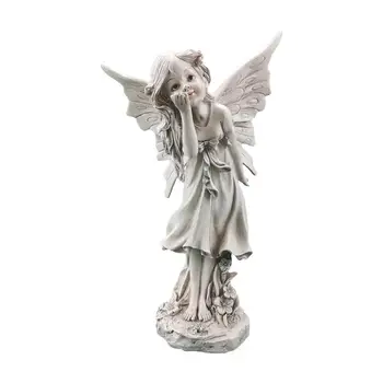 Angel Figur Ornament Smolo Flower Fairy Obrti Kiparstvo Kip Dekoracijo Prostem Vrt Namizje Angel Ornament