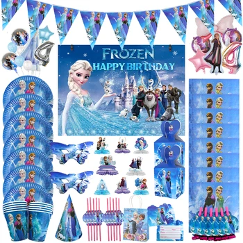 Disney Zamrznjene Ana Elsa Snow Queen Dekleta Rojstni Dan Okraski Namizna Nastavite Potrebščine Otroci Srečni, Papirne Serviete, Krožniki, Skodelice