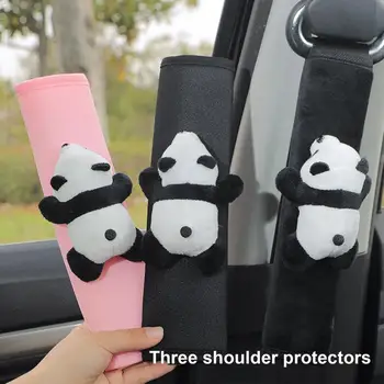 Varnostnega Pasu Blazine Srčkan Panda Zajema Z Dihanje Trak Pad Ledu Svile Varnostni Pas Univerzalni Avtomobilski Sedež Trak Blazine Za Večjo Avtomobilov