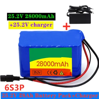 Kakovost 6s3p 24 V 18650 litij-ionsko baterijo, 25.2 V 28000mah , moped litij-ionska baterija + polnilec