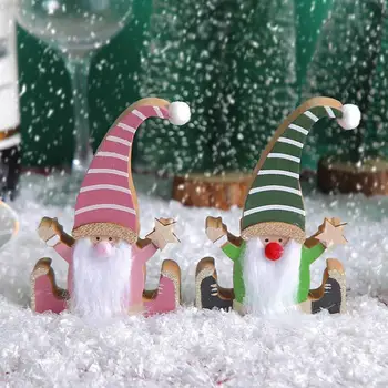 Lesene Božič Gnome Ornament Prenosni Obrti Gnome Lesen Obesek Visi Vrata, Okna Kamini Sobe Elf Stranka Dobave