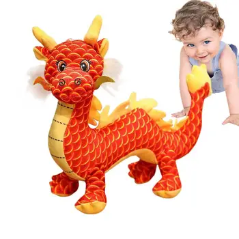 Dragon Polnjene Živali 2024 Kitajski Zmaj Leto Plišastih Lutka Polnjene Živali Dekor Igrača Kitajski Zodiak Maskota Darila Za Dekleta Fantje