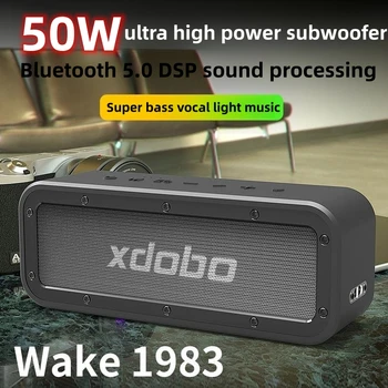 Prenosni Dvojni Zvočniki Subwoofer Brezžična tehnologija Bluetooth Audio 50 W Stereo High-Power Daljinski upravljalnik Ipx7 Nepremočljiva C-Tip TWS Interco
